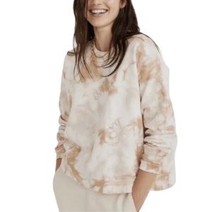 Madewell Tie-Dye Sweatshirt in Cream and Tan